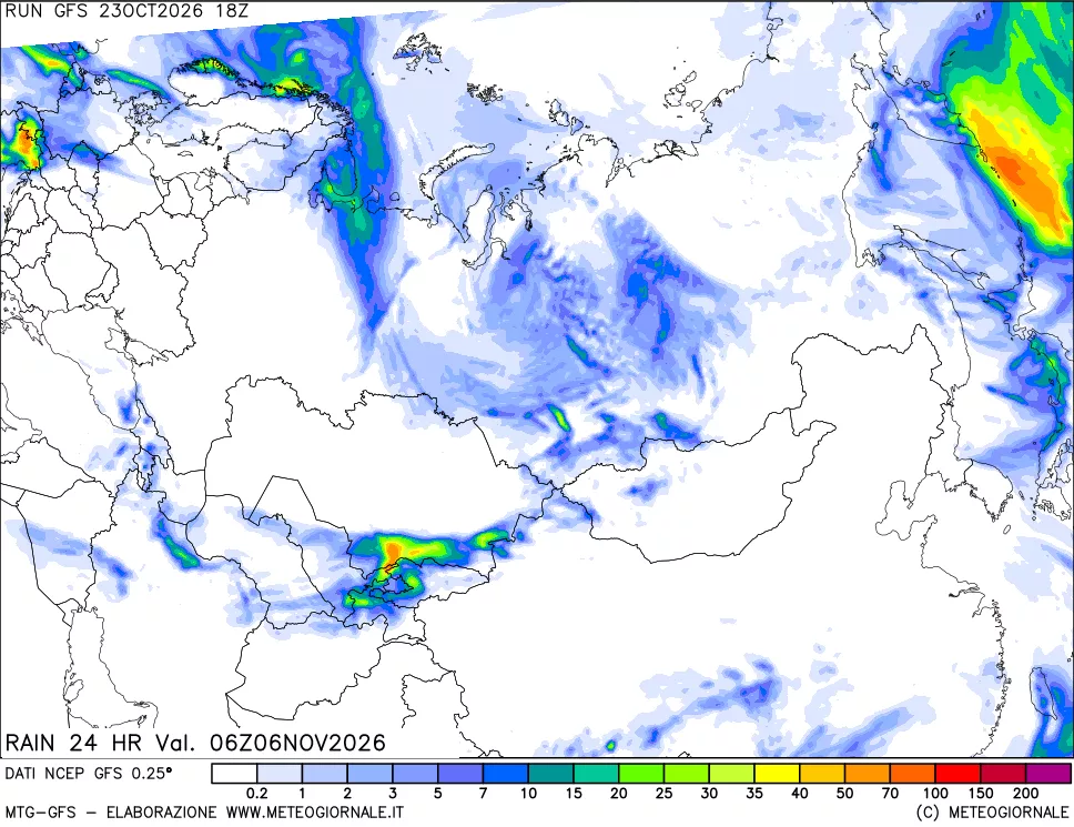 mappa Precipitazioni 24 ore precedenti