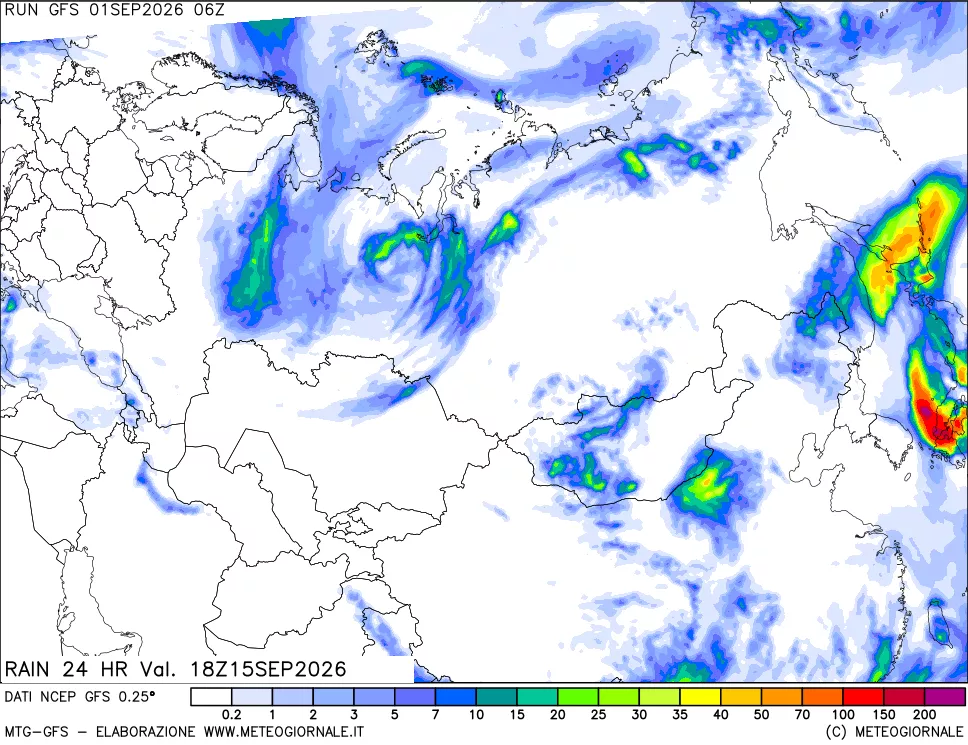 mappa Precipitazioni 24 ore precedenti