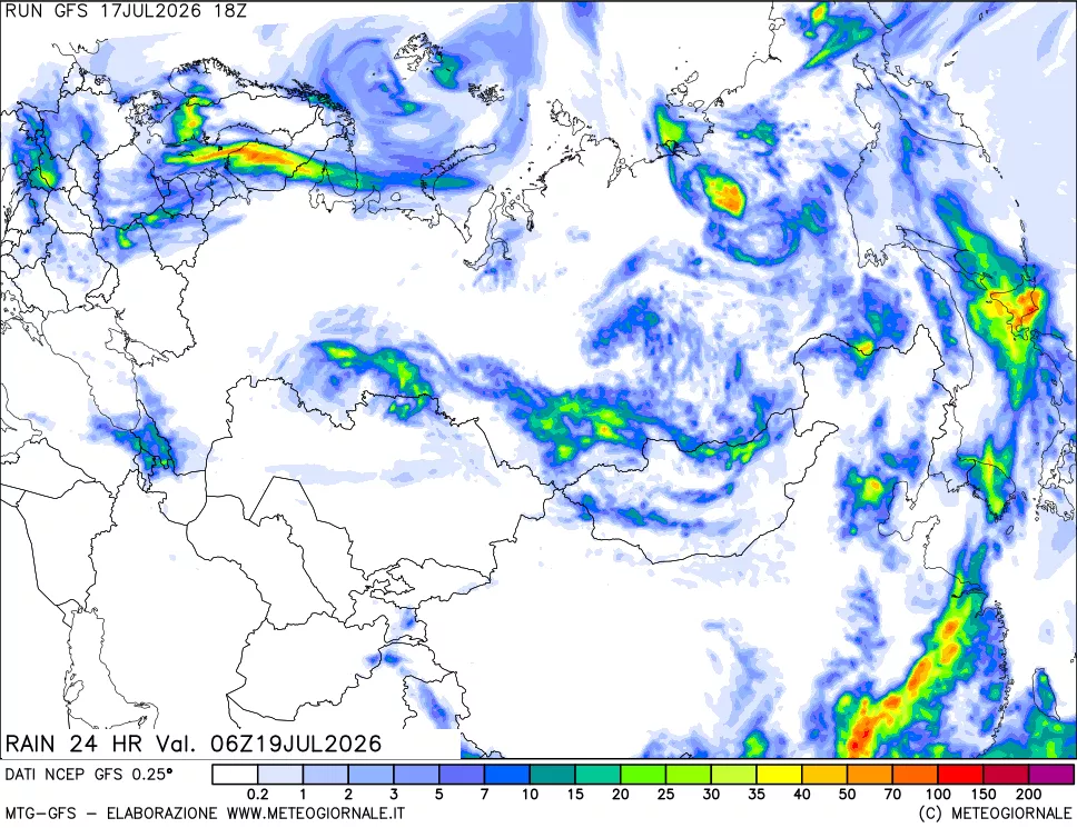 mappa Precipitazioni 24 ore precedenti