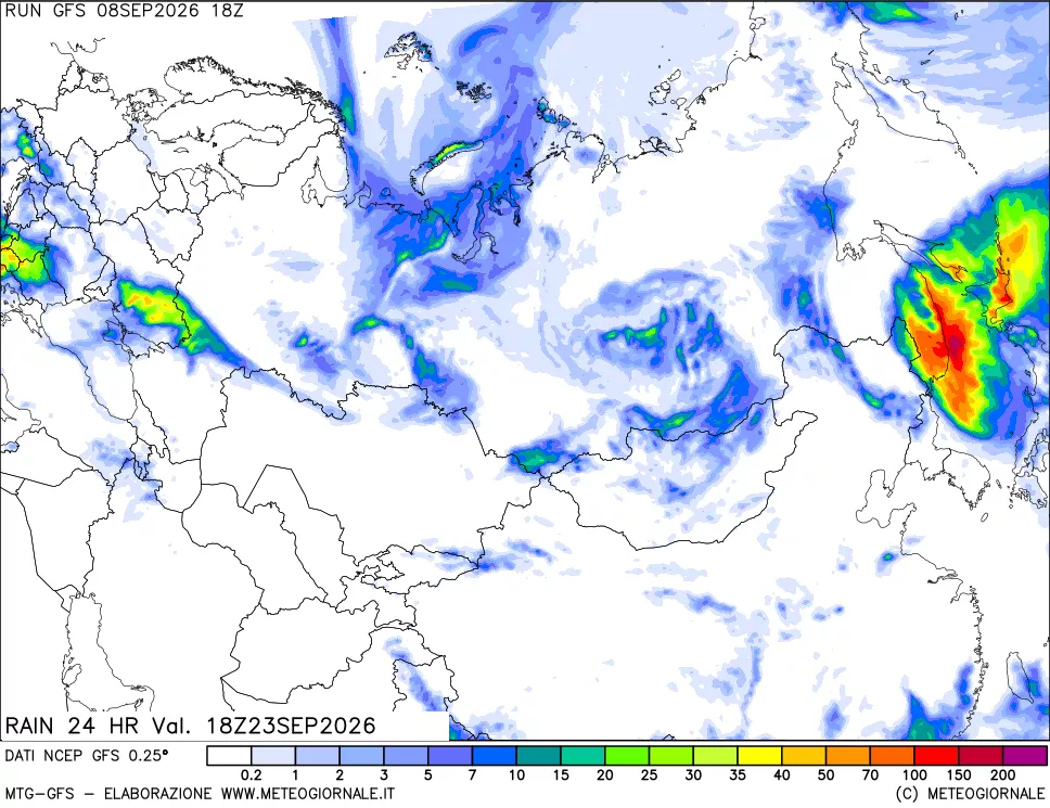 mappa Precipitazioni 24 ore precedenti