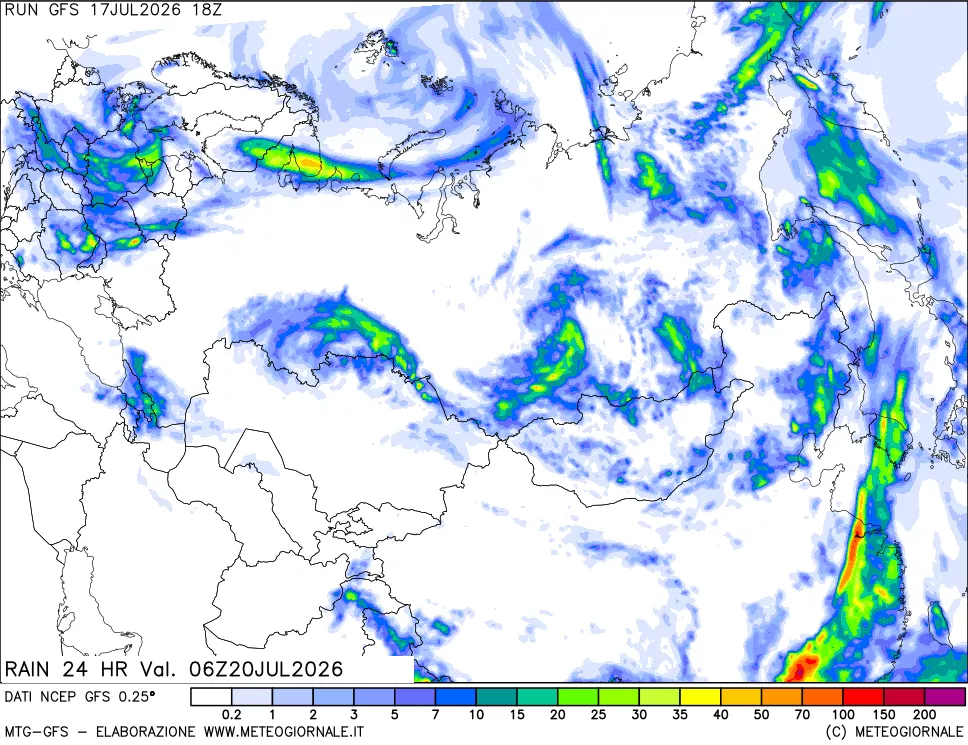 mappa Precipitazioni 24 ore precedenti