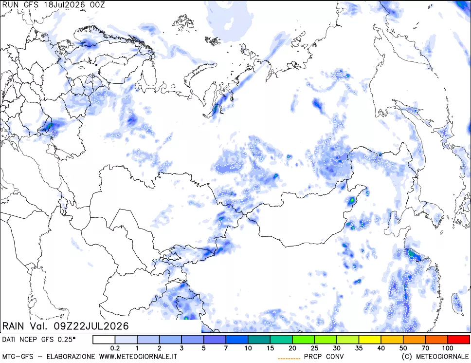mappa Precipitazioni totali e convettive