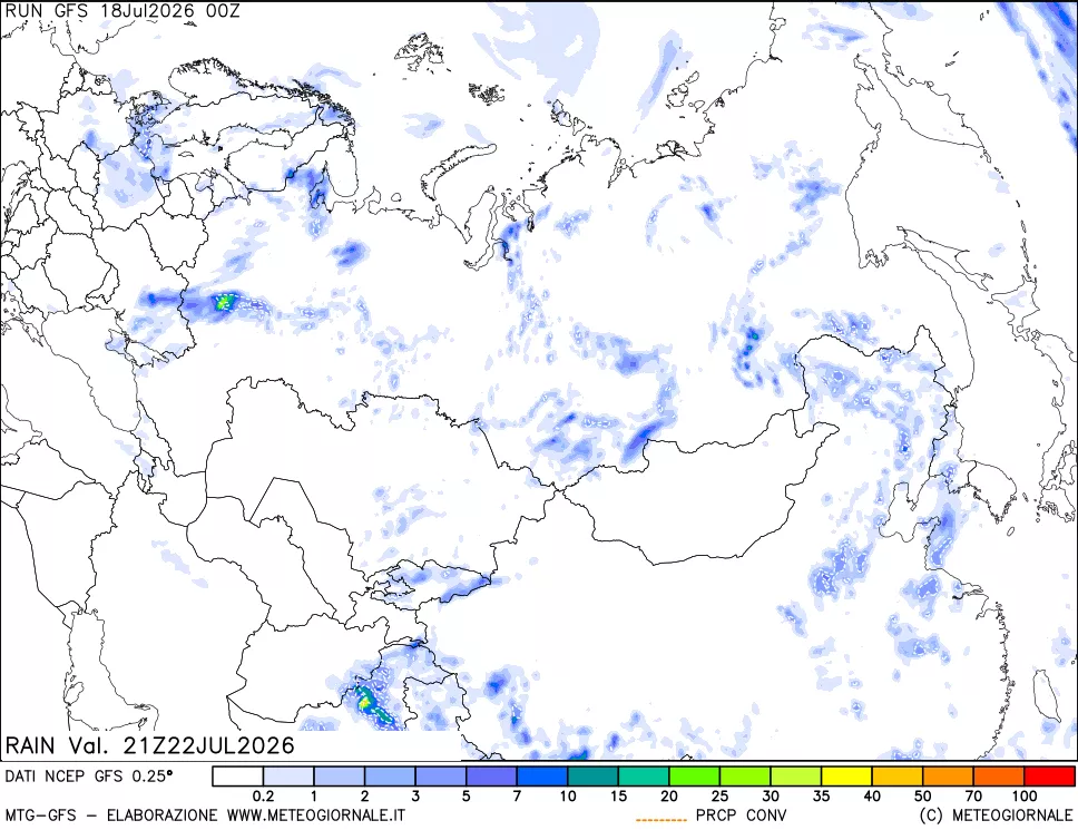 mappa Precipitazioni totali e convettive