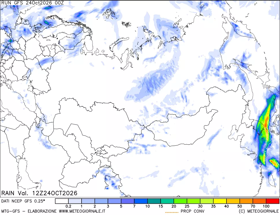 mappa Precipitazioni totali e convettive