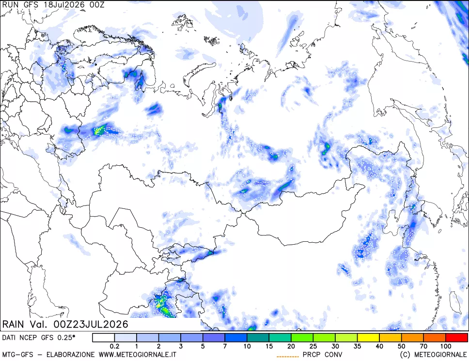 mappa Precipitazioni totali e convettive