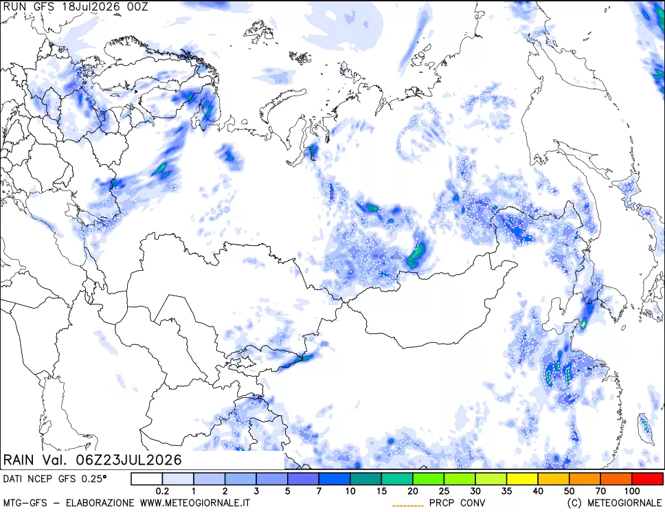 mappa Precipitazioni totali e convettive