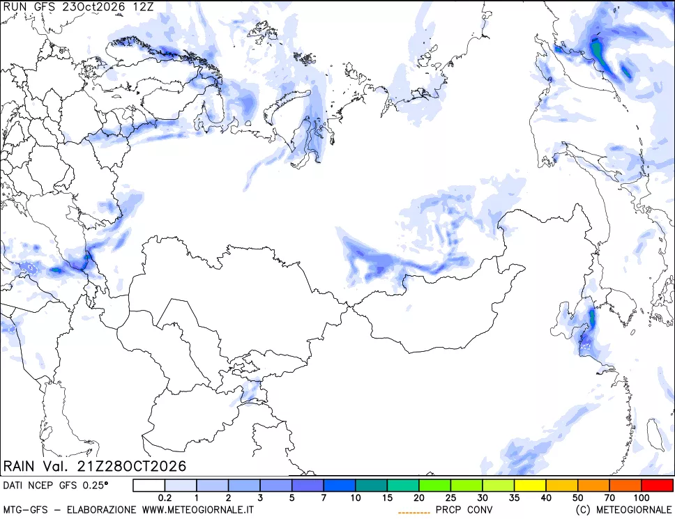 mappa Precipitazioni totali e convettive