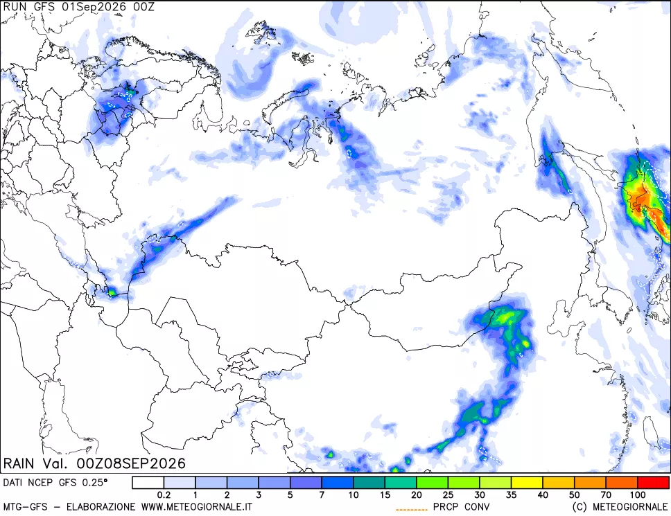 mappa Precipitazioni totali e convettive