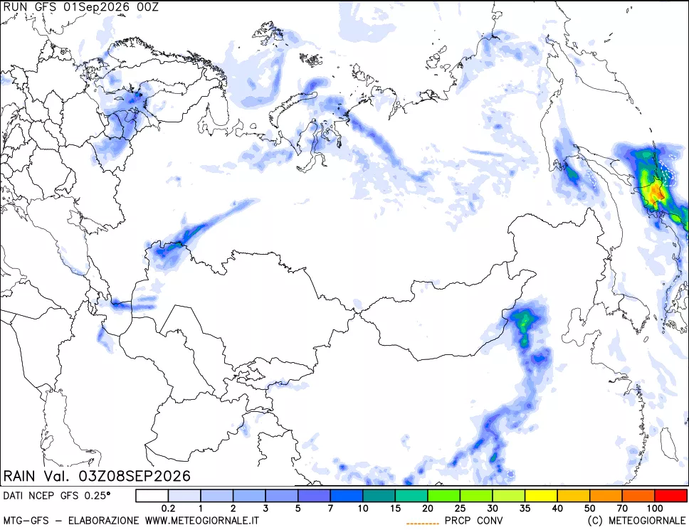 mappa Precipitazioni totali e convettive
