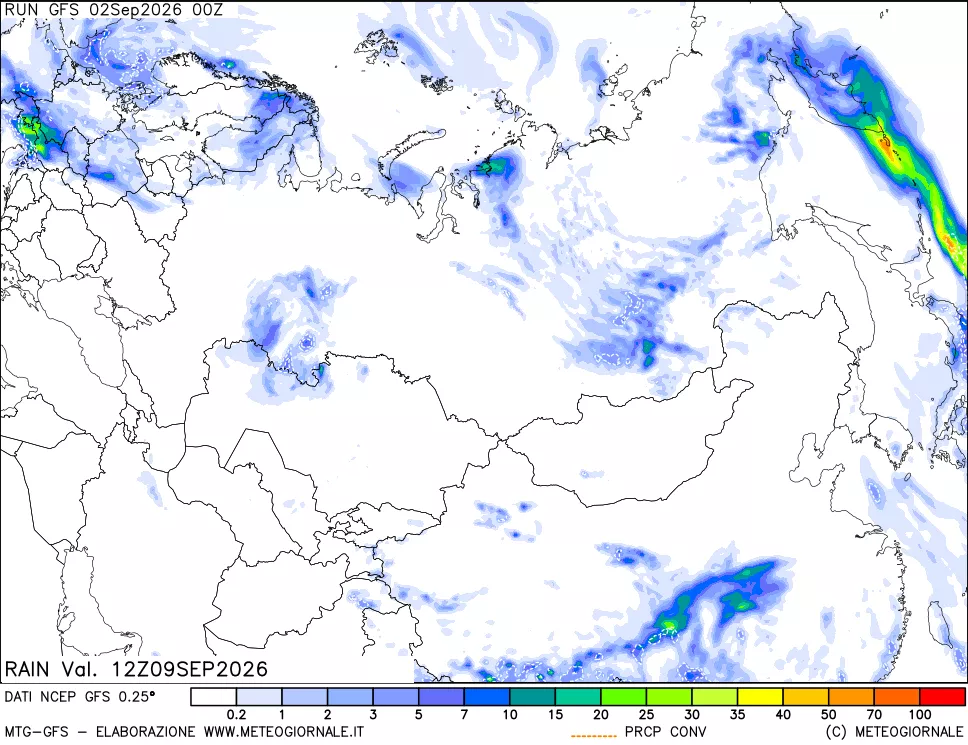mappa Precipitazioni totali e convettive
