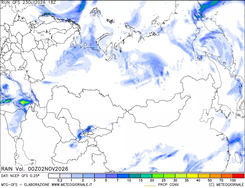 mappa Precipitazioni totali e convettive
