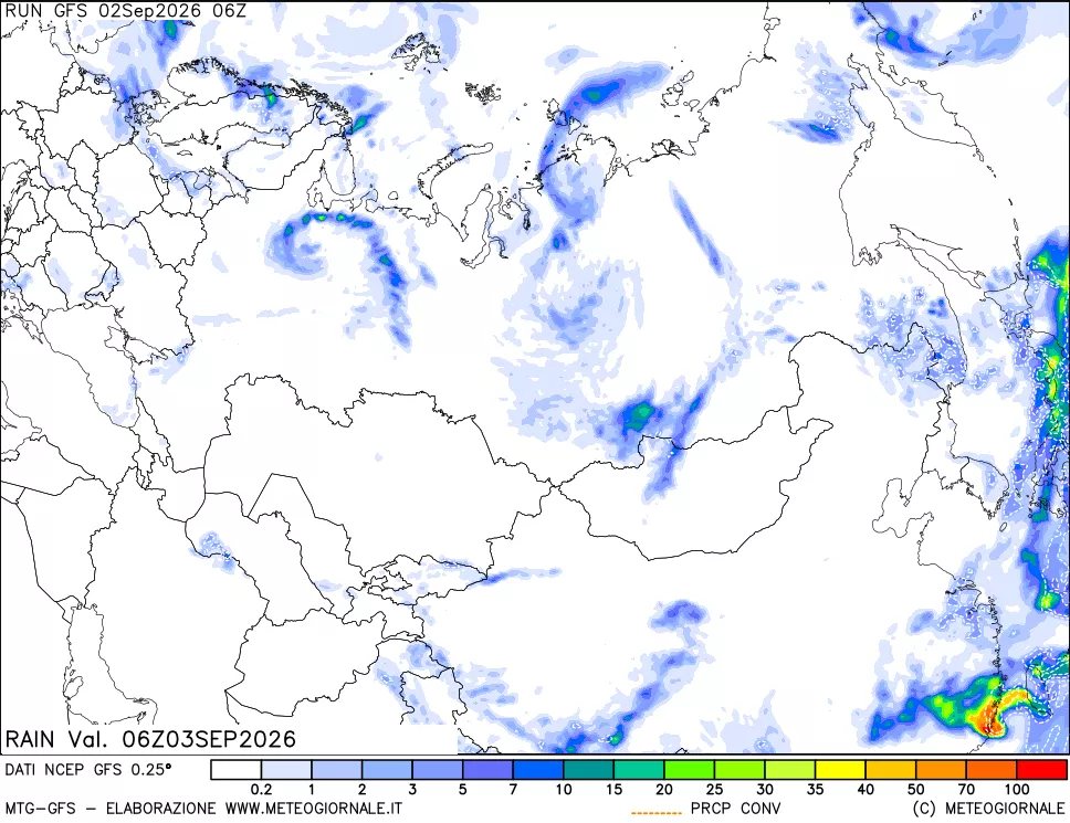 mappa Precipitazioni totali e convettive