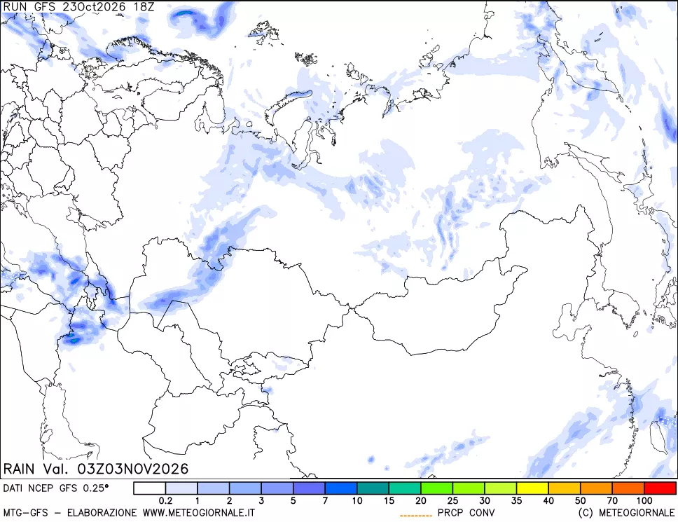 mappa Precipitazioni totali e convettive