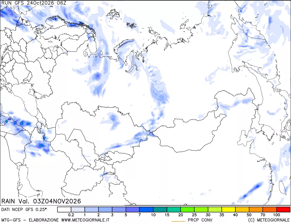 mappa Precipitazioni totali e convettive