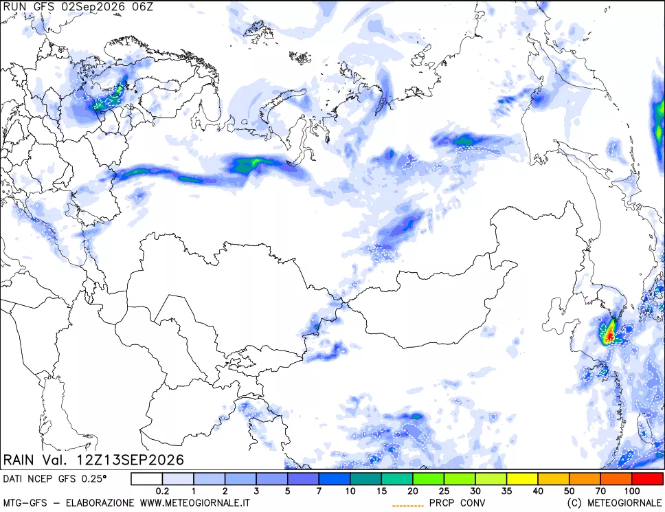mappa Precipitazioni totali e convettive