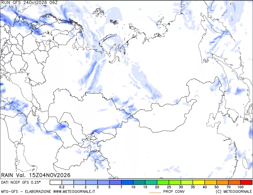 mappa Precipitazioni totali e convettive