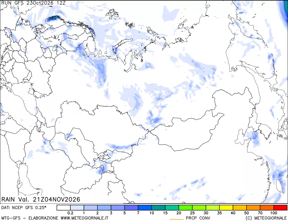 mappa Precipitazioni totali e convettive