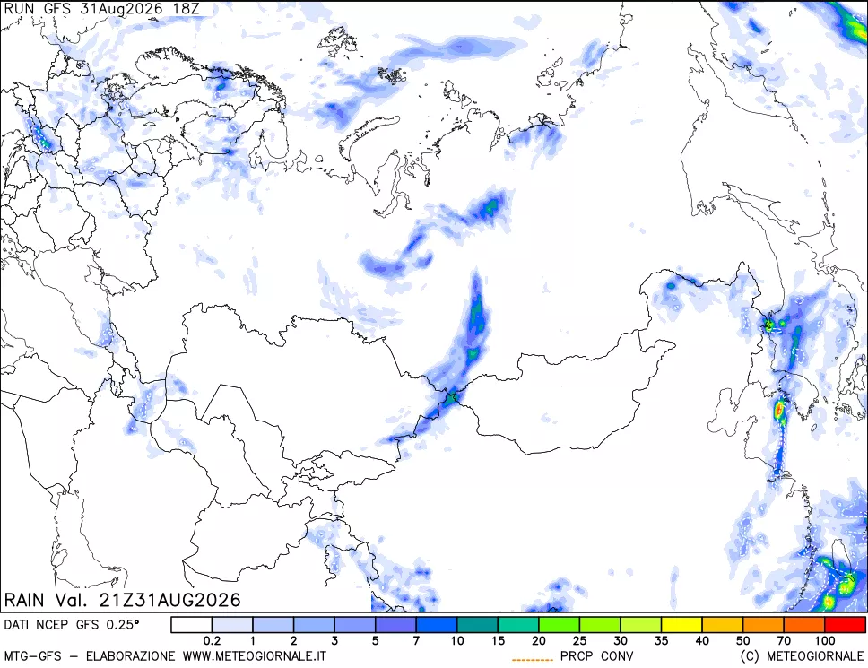 mappa Precipitazioni totali e convettive