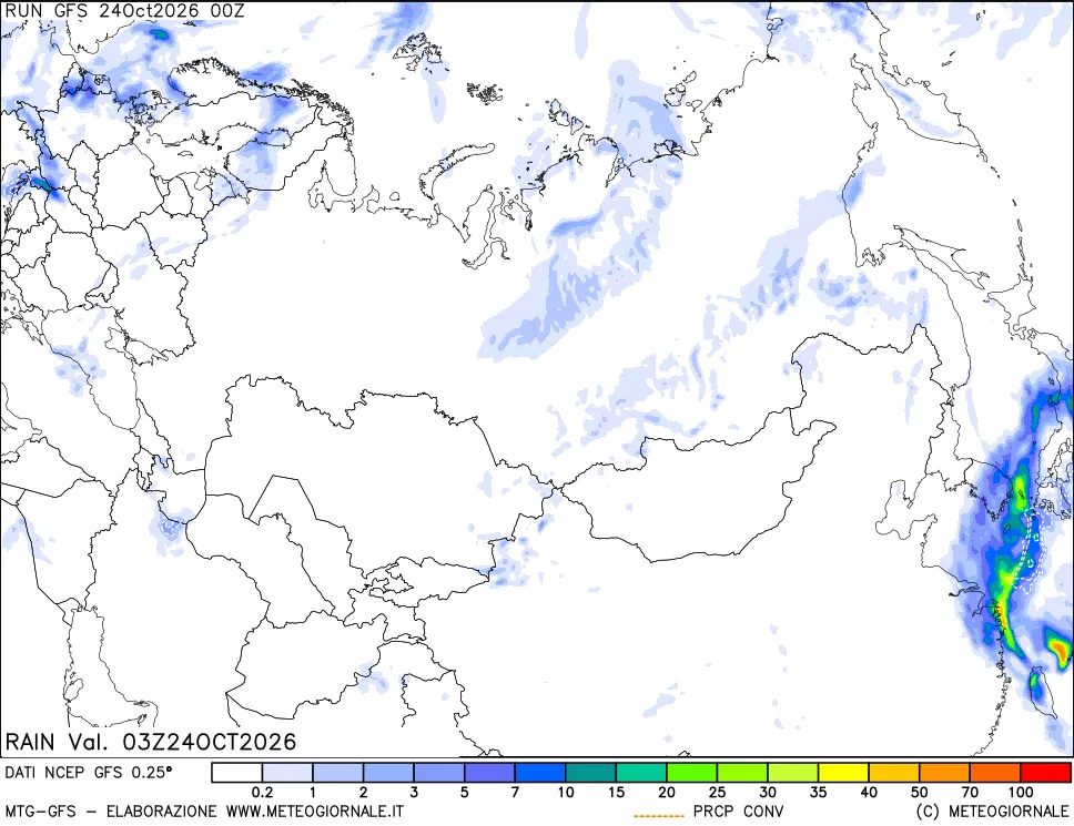 mappa Precipitazioni totali e convettive