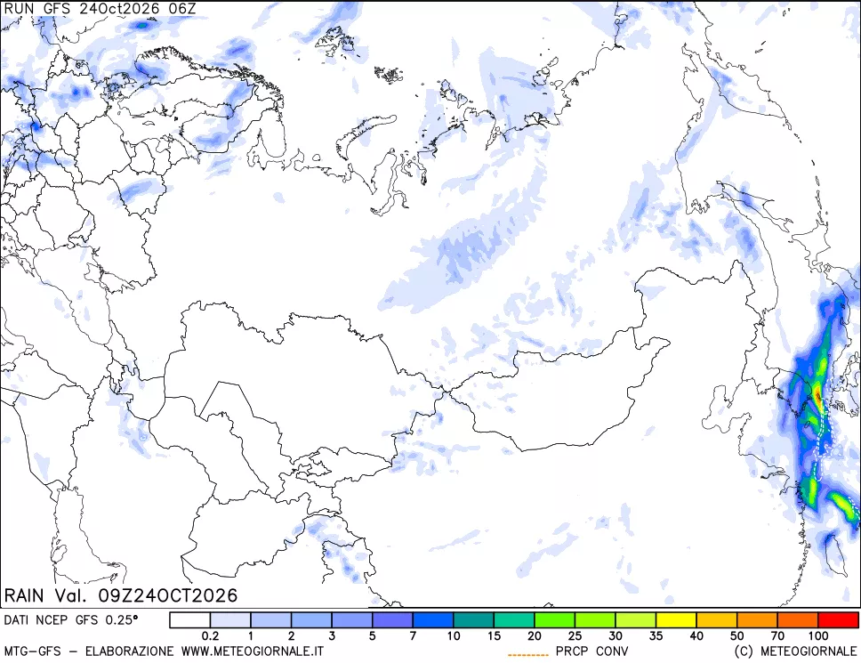 mappa Precipitazioni totali e convettive