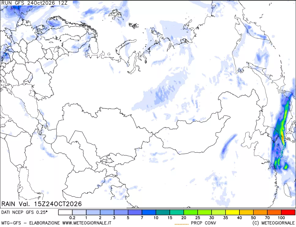 mappa Precipitazioni totali e convettive