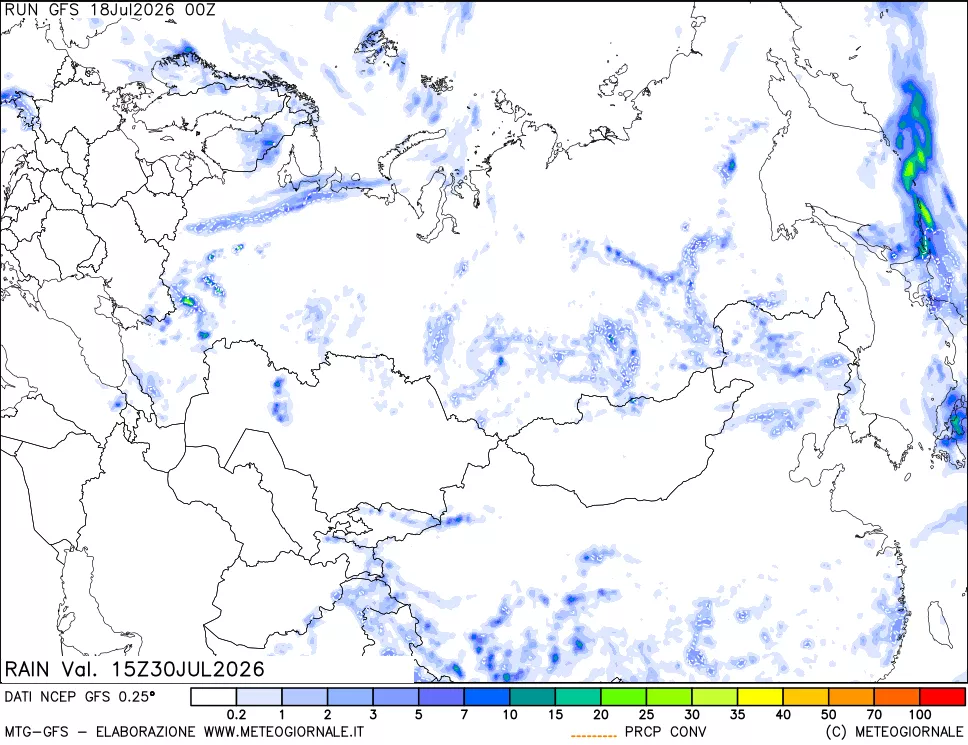 mappa Precipitazioni totali e convettive