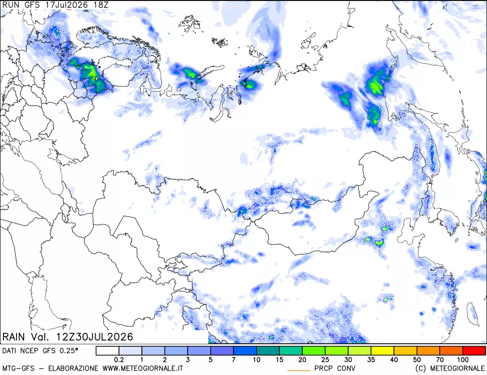 mappa Precipitazioni totali e convettive