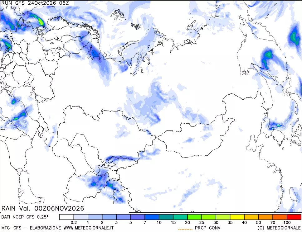 mappa Precipitazioni totali e convettive