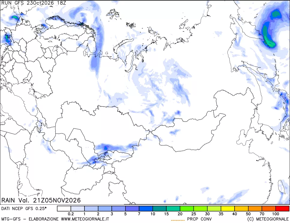 mappa Precipitazioni totali e convettive