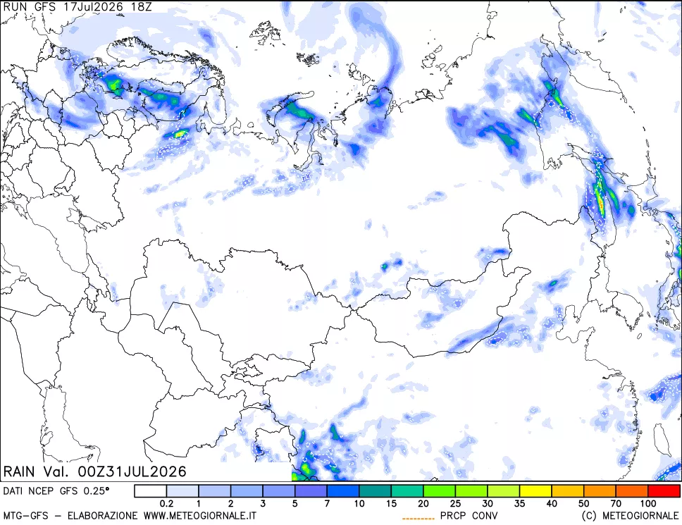 mappa Precipitazioni totali e convettive
