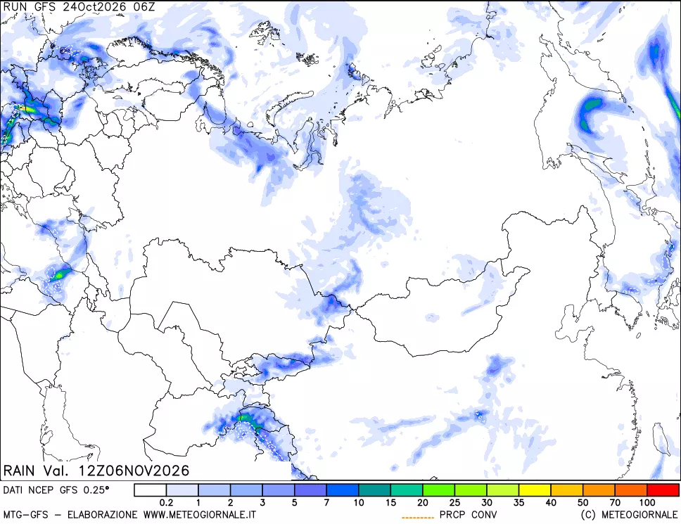 mappa Precipitazioni totali e convettive