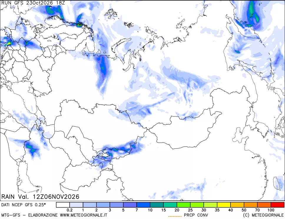 mappa Precipitazioni totali e convettive