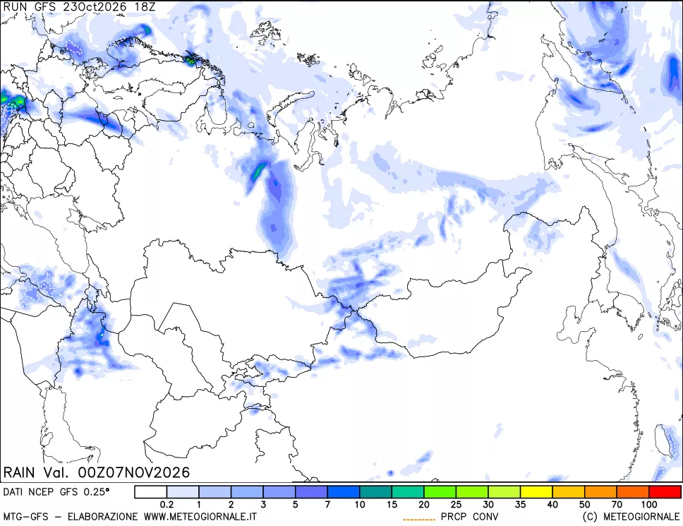 mappa Precipitazioni totali e convettive