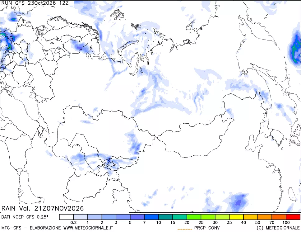 mappa Precipitazioni totali e convettive