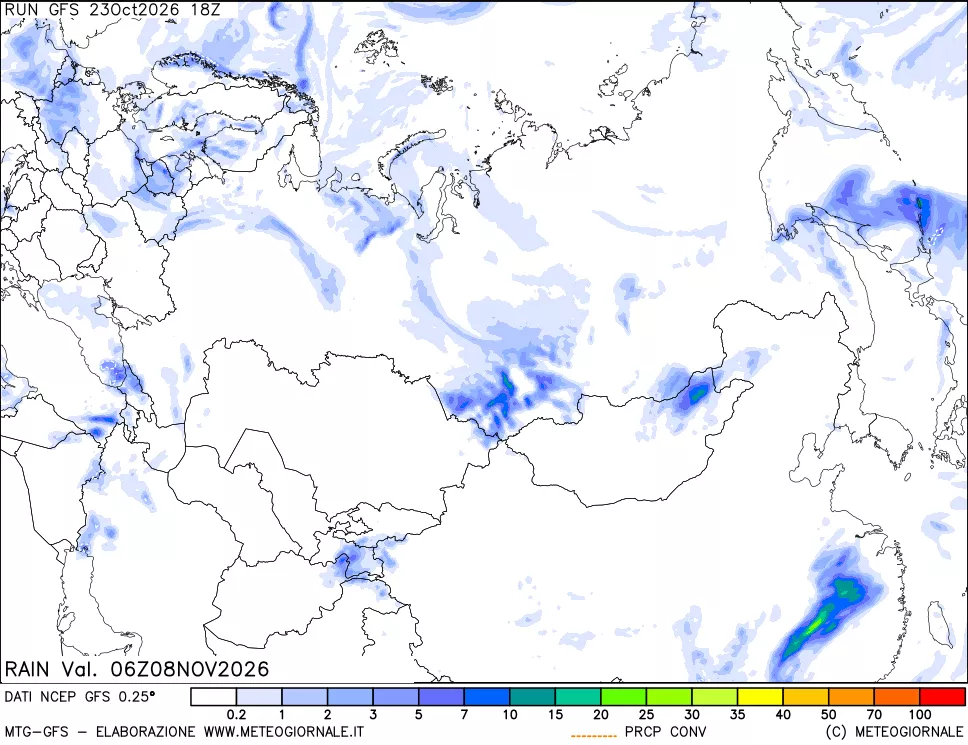mappa Precipitazioni totali e convettive