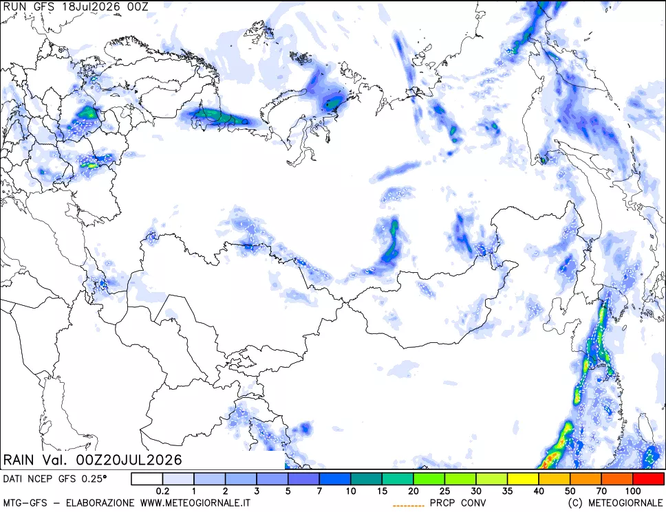 mappa Precipitazioni totali e convettive