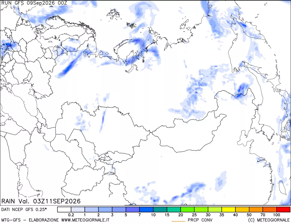 mappa Precipitazioni totali e convettive