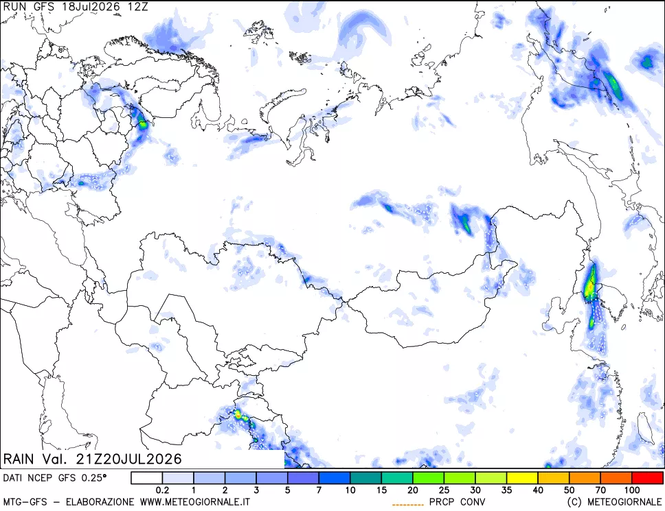 mappa Precipitazioni totali e convettive