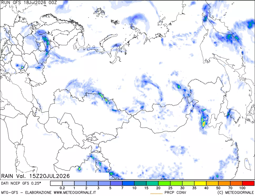 mappa Precipitazioni totali e convettive