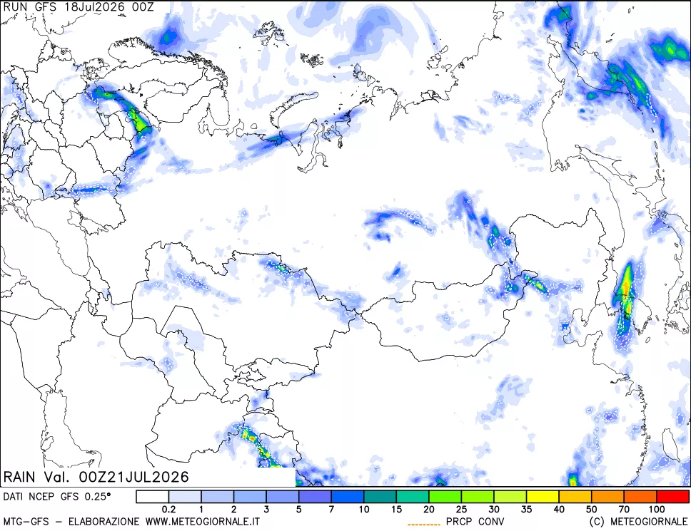 mappa Precipitazioni totali e convettive