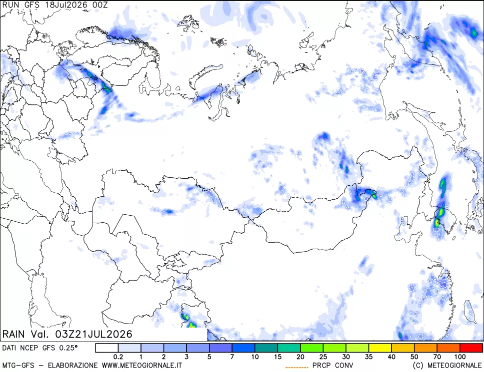 mappa Precipitazioni totali e convettive
