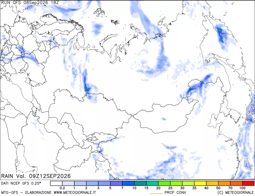 mappa Precipitazioni totali e convettive