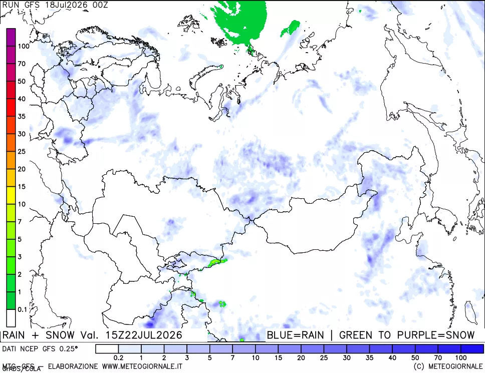 mappa Precipitazioni totali e nevose
