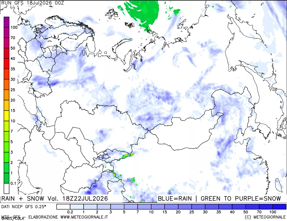mappa Precipitazioni totali e nevose