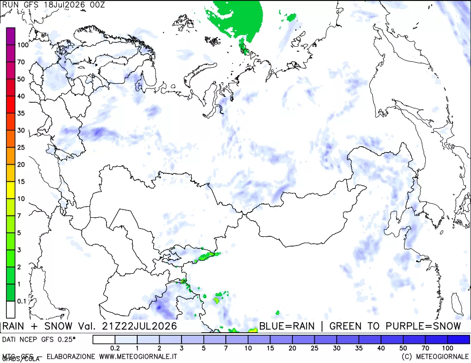 mappa Precipitazioni totali e nevose