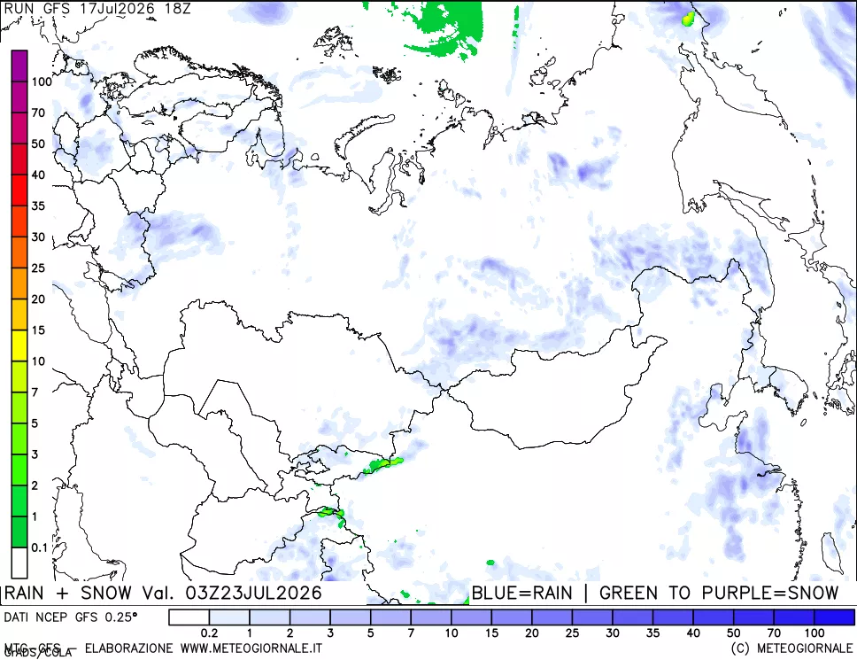 mappa Precipitazioni totali e nevose