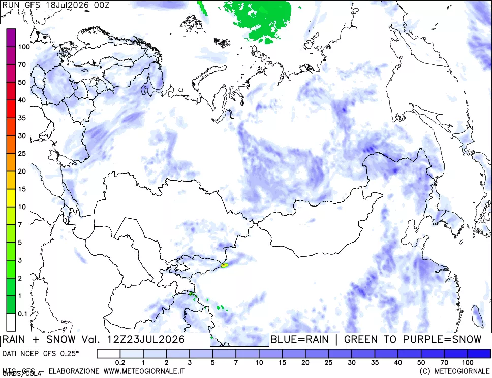 mappa Precipitazioni totali e nevose