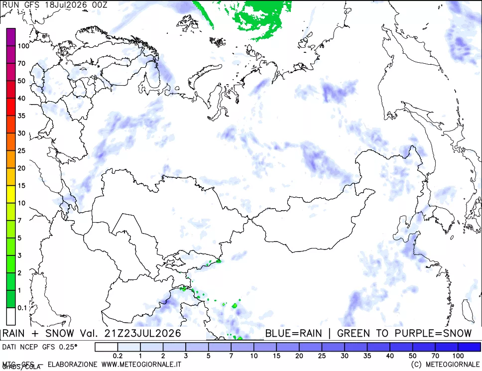 mappa Precipitazioni totali e nevose