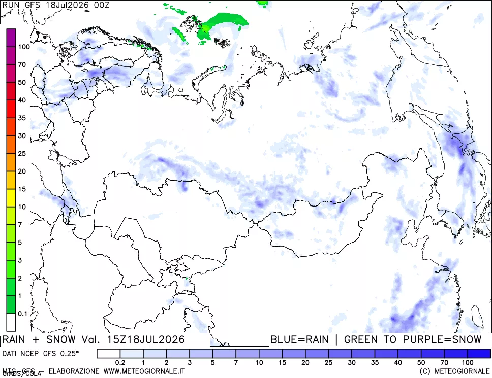 mappa Precipitazioni totali e nevose