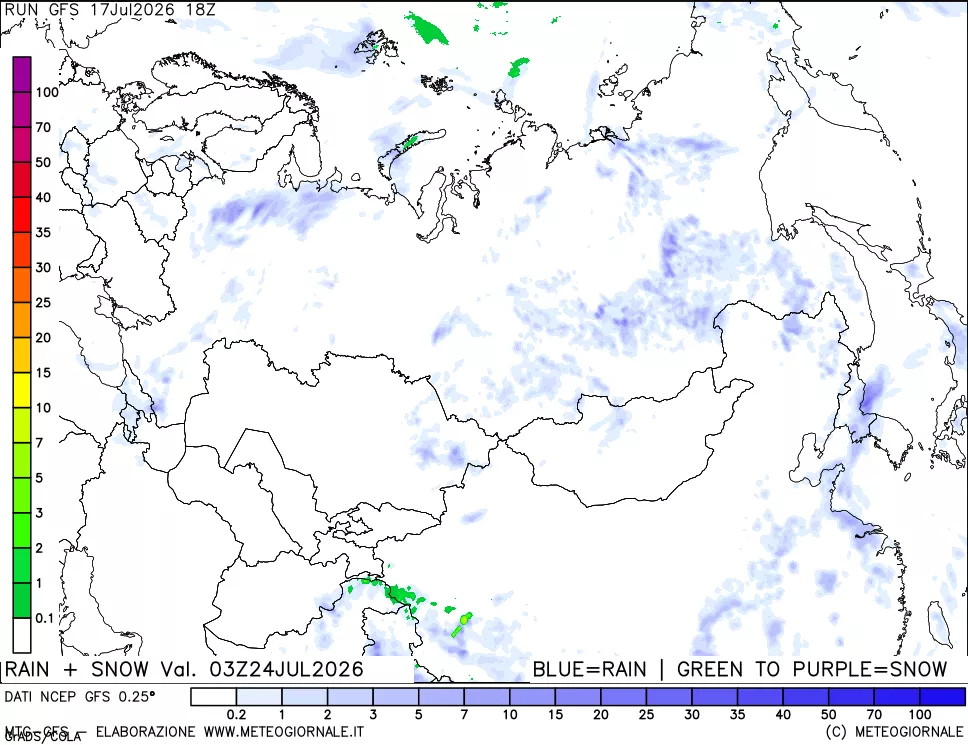 mappa Precipitazioni totali e nevose